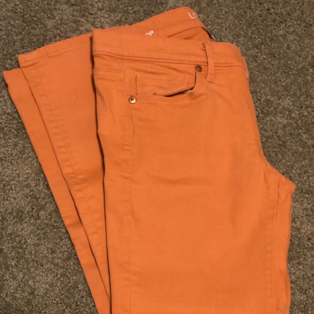 Loft Outlet salmon colored crop denim pants